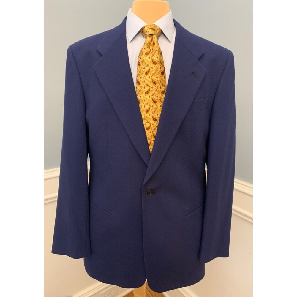 Givenchy Wool Crepe Blazer Mens 44L Jacket USA Made Sportcoat